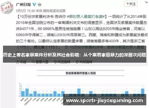 历史上著名家暴案件分析及其社会影响：从个案看家庭暴力的深层次问题